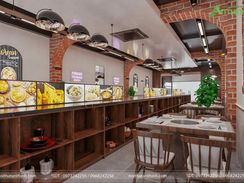 Thiết kế nhà hàng buffet Tteokbokki MANYO – Phố Mã: Đậm Chất Hàn Quốc Đường Phố Giữa Lòng Phố Cổ
